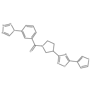 (3-(1H-tetrazol-1-yl)phenyl)(3-(5-(thiophen-3-yl)-1,2,4-oxadiazol-3-yl)pyrrolidin-1-yl)methanone Structure