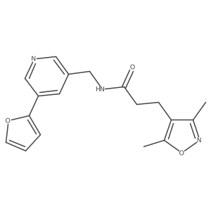 3-(3,5-dimethylisoxazol-4-yl)-N-((5-(furan-2-yl)pyridin-3-yl)methyl)propanamide Structure