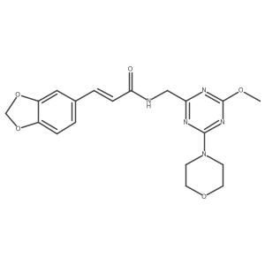 (E)-3-(benzo[d][1,3]dioxol-5-yl)-N-((4-methoxy-6-morpholino-1,3,5-triazin-2-yl)methyl)acrylamide Structure