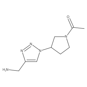 1-(3-(4-(aminomethyl)-1H-1,2,3-triazol-1-yl)pyrrolidin-1-yl)ethan-1-one结构式