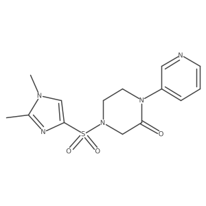 4-[(1,2-dimethyl-1H-imidazol-4-yl)sulfonyl]-1-(pyridin-3-yl)piperazin-2-one Structure