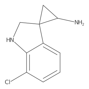 7'-Chloro-1',2'-dihydrospiro[cyclopropane-1,3'-indole]-3-amine结构式