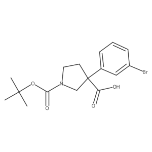 3-(3-Bromophenyl)-1-[(2-methylpropan-2-yl)oxycarbonyl]pyrrolidine-3-carboxylic acid Structure