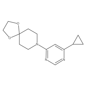 8-(6-Cyclopropylpyrimidin-4-yl)-1,4-dioxa-8-azaspiro[4.5]decane结构式