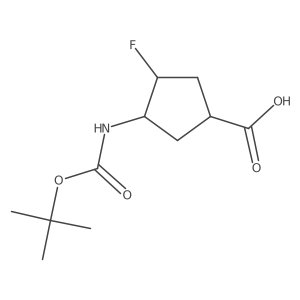 3-Fluoro-4-[(2-methylpropan-2-yl)oxycarbonylamino]cyclopentane-1-carboxylic acid Structure
