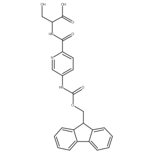 (2S)-2-{[5-({[(9H-fluoren-9-yl)methoxy]carbonyl}amino)pyridin-2-yl]formamido}-3-hydroxypropanoic acid结构式