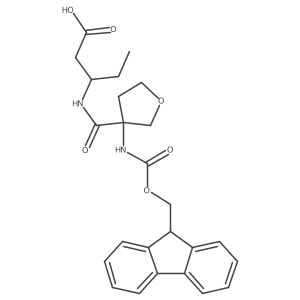 (3R)-3-{[3-({[(9H-fluoren-9-yl)methoxy]carbonyl}amino)oxolan-3-yl]formamido}pentanoic acid结构式