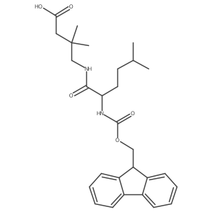 4-[2-({[(9H-fluoren-9-yl)methoxy]carbonyl}amino)-5-methylhexanamido]-3,3-dimethylbutanoic acid Structure