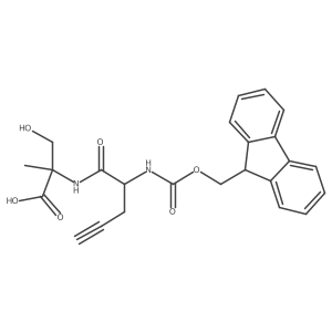 2-[2-({[(9H-fluoren-9-yl)methoxy]carbonyl}amino)pent-4-ynamido]-3-hydroxy-2-methylpropanoic acid结构式