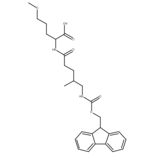 2-[5-({[(9H-fluoren-9-yl)methoxy]carbonyl}amino)-4-methylpentanamido]-5-methoxypentanoic acid Structure