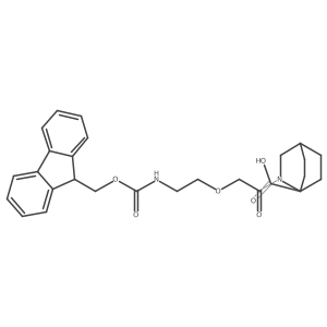 2-{2-[2-({[(9H-fluoren-9-yl)methoxy]carbonyl}amino)ethoxy]acetyl}-2-azabicyclo[2.2.2]octane-1-carboxylic acid结构式