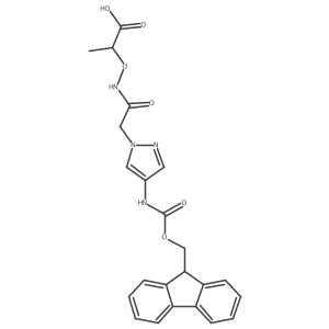2-({2-[4-({[(9H-fluoren-9-yl)methoxy]carbonyl}amino)-1H-pyrazol-1-yl]acetamido}oxy)propanoic acid Structure