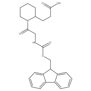 3-{1-[2-({[(9H-fluoren-9-yl)methoxy]carbonyl}amino)acetyl]piperidin-2-yl}propanoic acid结构式