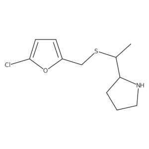 2-(1-{[(5-Chlorofuran-2-yl)methyl]sulfanyl}ethyl)pyrrolidine Structure