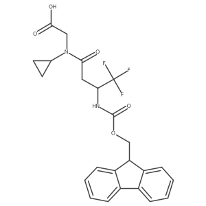 2-[N-cyclopropyl-3-({[(9H-fluoren-9-yl)methoxy]carbonyl}amino)-4,4,4-trifluorobutanamido]acetic acid结构式