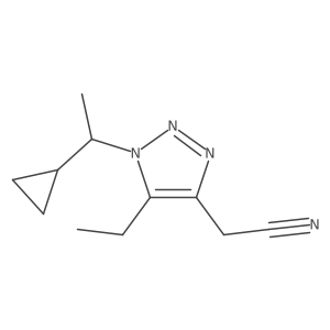 2-[1-(1-cyclopropylethyl)-5-ethyl-1H-1,2,3-triazol-4-yl]acetonitrile Structure