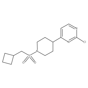 2-Chloro-4-(1-cyclobutylmethanesulfonylpiperidin-4-yl)pyrimidine结构式