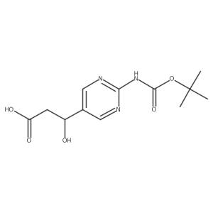 (3R)-3-(2-{[(tert-butoxy)carbonyl]amino}pyrimidin-5-yl)-3-hydroxypropanoic acid Structure