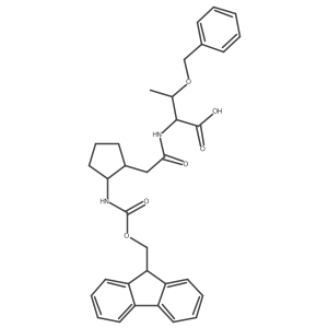 (2R,3S)-3-(benzyloxy)-2-{2-[(1RS,2SR)-2-({[(9H-fluoren-9-yl)methoxy]carbonyl}amino)cyclopentyl]acetamido}butanoic acid Structure