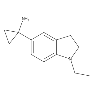 1-(1-ethyl-2,3-dihydro-1H-indol-5-yl)cyclopropan-1-amine结构式