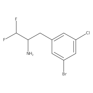 3-(3-Bromo-5-chlorophenyl)-1,1-difluoropropan-2-amine结构式