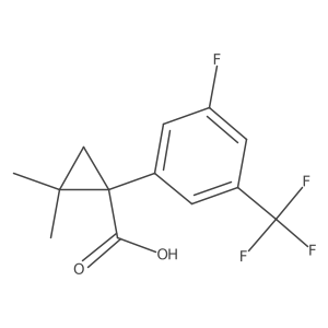 1-[3-Fluoro-5-(trifluoromethyl)phenyl]-2,2-dimethylcyclopropane-1-carboxylic acid Structure