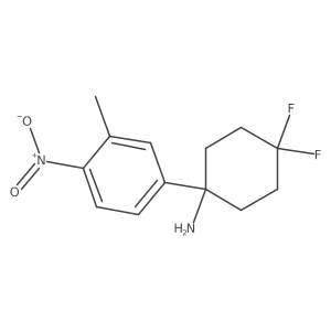 4,4-Difluoro-1-(3-methyl-4-nitrophenyl)cyclohexan-1-amine结构式