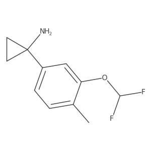 1-[3-(Difluoromethoxy)-4-methylphenyl]cyclopropan-1-amine结构式