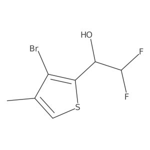 1-(3-Bromo-4-methylthiophen-2-yl)-2,2-difluoroethan-1-ol结构式
