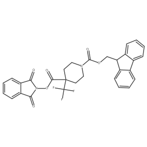 4-(1,3-dioxo-2,3-dihydro-1H-isoindol-2-yl) 1-(9H-fluoren-9-yl)methyl 4-(trifluoromethyl)piperidine-1,4-dicarboxylate Structure
