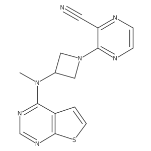 3-[3-[Methyl(thieno[2,3-d]pyrimidin-4-yl)amino]azetidin-1-yl]pyrazine-2-carbonitrile结构式
