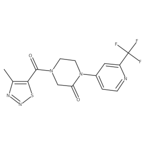 4-(4-Methyl-1,2,3-thiadiazole-5-carbonyl)-1-[2-(trifluoromethyl)pyridin-4-yl]piperazin-2-one Structure