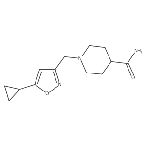 1-[(5-Cyclopropyl-1,2-oxazol-3-yl)methyl]piperidine-4-carboxamide结构式