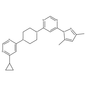 4-[4-(6-cyclopropylpyrimidin-4-yl)piperazin-1-yl]-6-(3,5-dimethyl-1H-pyrazol-1-yl)pyrimidine Structure