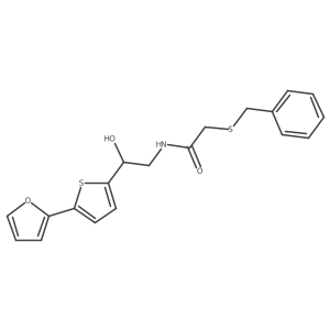 2-(benzylsulfanyl)-N-{2-[5-(furan-2-yl)thiophen-2-yl]-2-hydroxyethyl}acetamide结构式