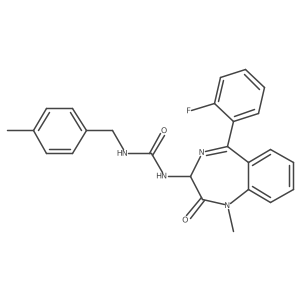 1-[5-(2-fluorophenyl)-1-methyl-2-oxo-2,3-dihydro-1H-1,4-benzodiazepin-3-yl]-3-[(4-methylphenyl)methyl]urea Structure