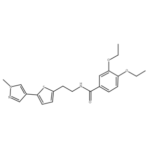 3,4-diethoxy-N-{2-[5-(1-methyl-1H-pyrazol-4-yl)thiophen-2-yl]ethyl}benzamide Structure