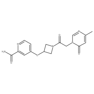 4-({1-[2-(4-Methyl-6-oxo-1,6-dihydropyrimidin-1-yl)acetyl]azetidin-3-yl}oxy)pyridine-2-carboxamide结构式