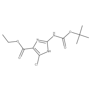 ethyl 2-{[(tert-butoxy)carbonyl]amino}-4-chloro-1H-imidazole-5-carboxylate结构式