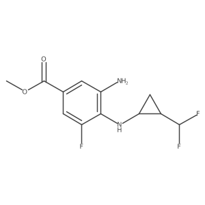 Methyl 3-amino-4-(((1S,2S)-2-(difluoromethyl)cyclopropyl)amino)-5-fluorobenzoate结构式
