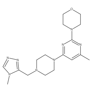 4-(4-methyl-6-{4-[(4-methyl-4H-1,2,4-triazol-3-yl)methyl]piperazin-1-yl}pyrimidin-2-yl)morpholine Structure