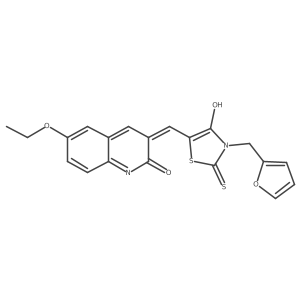 (Z)-5-((6-ethoxy-2-oxo-1,2-dihydroquinolin-3-yl)methylene)-3-(furan-2-ylmethyl)-2-thioxothiazolidin-4-one Structure