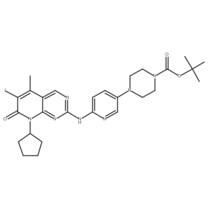 Tert-butyl 4-(6-(8-cyclopentyl-7,8-dihydro-6-iodo-5-methyl-7-oxopyrido[2,3-d]pyrimidin-2-ylamino)pyridin-3-yl)piperazine-1-carboxylate Structure
