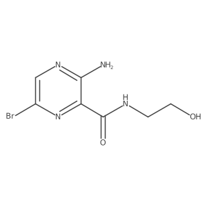3-amino-N-(2-hydroxyethyl)-6-bromopyrazine-2-carboxamide结构式