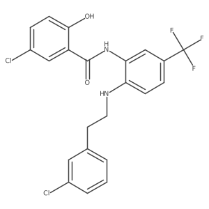 Benzamide,5-chloro-n-[2-[[2-(3-chlorophenyl)ethyl]amino]-5-(trifluoromethyl)phenyl]-2-hydroxy-结构式
