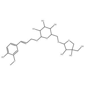 I(2)-D-Glucopyranoside, (2E)-3-(4-hydroxy-3-methoxyphenyl)-2-propenyl 6-O-D-apio-I(2)-D-furanosyl Structure