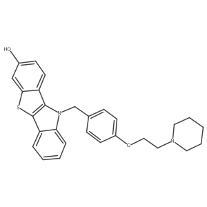10-[[4-[2-(1-Piperidinyl)ethoxy]phenyl]methyl]-10H-[1]benzothieno[3,2-b]indol-7-ol Structure