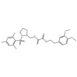 N'-[2-(3,4-dimethoxyphenyl)ethyl]-N-{[3-(2,4,6-trimethylbenzenesulfonyl)-1,3-oxazolidin-2-yl]methyl}ethanediamide结构式