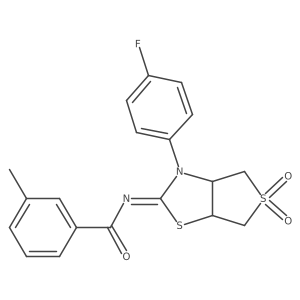 (E)-N-(3-(4-fluorophenyl)-5,5-dioxidotetrahydrothieno[3,4-d]thiazol-2(3H)-ylidene)-3-methylbenzamide Structure