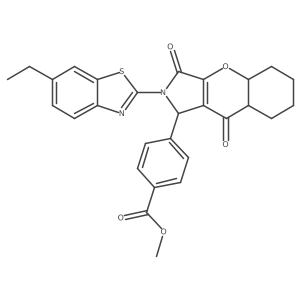 methyl 4-[2-(6-ethyl-1,3-benzothiazol-2-yl)-3,9-dioxo-4a,5,6,7,8,8a-hexahydro-1H-chromeno[2,3-c]pyrrol-1-yl]benzoate Structure